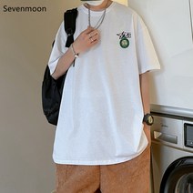Sevenmoon 남자반팔티 특양면 다색 간략하다 도안 루즈핏