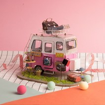 DIY HOUSE DGM04 / 캠핑카 우드 장식 토이 LED / 미니어쳐 하우스 만들기 / 공예 취미 인테리어 선물 추천