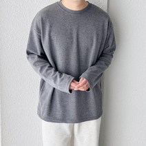 코튼 [M-3XL] 15컬러 빅사이즈 남자 오버핏 스판 특양면 라운드 무지 긴팔 티셔츠