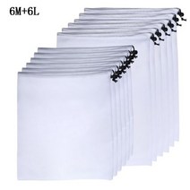 12pcs 재사용 가능한 로프 메쉬 생산 가방 식료품 쇼핑을위한 빨 수있는 스토리지 과일 야채 완구 Sundries Organizer Storage