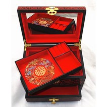 붉은 함포장 결혼 현금예단함 예단봉투 현금예단 혼례 봉채비 함 약혼 결혼 칠기 상자, C