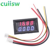 0.28 인치 디지털 직류 전압계 전류계 4 비트 5 전선 DC 200V 10A 전원 공급 장치 적색 청색 LED 이중 디스, 단일, 한개옵션0, 단일