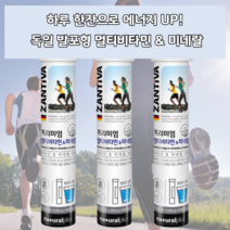 발포 물에 타먹는 녹여먹는 녹는 멀티비타민 종합비타민 미네랄 무기질 미네랄제 석류맛 항산화 영양 불균형 성분 보충 건강 관리 업무 활력 활력제 판토텐산칼슘 비타민비군 비타민B, 3통(총60개)