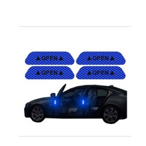 자동차 차량 스포일러 윙 k5 캐스퍼 벨로스터n 제네시스쿠페 벨로스터 n 4 개대 도어 스티커 범용 안전 경고 표시 열기 높은 반사 테이프 자동 외부 오토바이 자전거 헬멧, 푸른