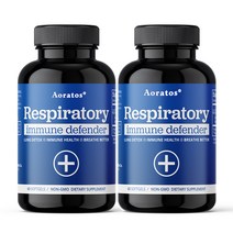 respiratory 호흡기 기관지 복합식품 레스피레토리 이뮨 미국 직구 폐 건강 영양제 어버이날 부모님 선물, 2개, 60캡슐
