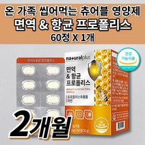 잇몸 에좋은 잇몸이 부었을때 아플때 내려앉음 피 통증 재생 질환 염증 에 좋은 보조제 구강 면역 항균 면역력 높이는 항산화제 건강 프로폴리스 아연 씹어먹는 츄어블 영양제 60정, 1개