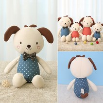 베베라온 오가닉 강아지 애착인형 두기S(블루), 베이지쇼핑백(공용)
