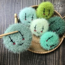 364days 라이트그린 삐에로 오이피클 수세미 귀여운 핸드메이드 수세미, 03.민트(개별포장) 1개, 고리o