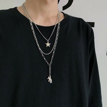 스트리트 힙 스터 힙합 롱 멀티 레이어 온라인 인플루엔서 목걸이 남성용 및 여성용 체인 인 디스코 액세서