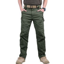 야외 정원 접이식 편의점 남성용 전술 카고 바지 야외 방수 SWAT 전투 군사 위장 바지 캐주얼 멀티 포켓, 02 IX9 Green_04 XL