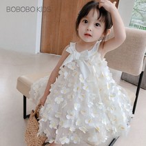 뽀뽀뽀 아동복 여아 나비꽃 나시 샤 원피스 유아 아기 아동 키즈 여름 나들이 여행 비치 촬영룩