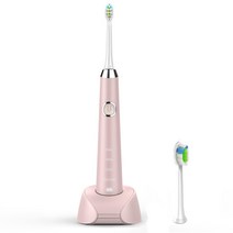 음파전동칫솔모 자동 폴리싱 미백 방수 충전 변색 기모 1837183962, 핑크