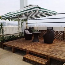 원목 야외 조립식 평상 정원 정자 벤치 방부 방수, 길이100x폭100x높이18cm 단일 플랫폼