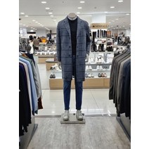 캐시미어 블랜디드 체크 세미오버 하프 롱 코트(0WALCM087)
