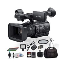 소니 PXW-Z150 4K XDCAM Camcorder (PXW-Z150) Extra Battery UV Filter Tripod 패드 ded 케이스 커버 LED Light