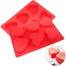 하트 몰드 실리콘 몰드 6구, 2개