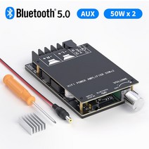 앰프 Fosi 오디오 블루투스 앰프 보드 2.0 채널 고출력 디지털 모듈 3.5mm AUX 미니 스테레오 50W x2, 01 ZK502C