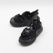 [코지] 힙한 통굽 캐주얼 버클 두줄 스트랩 키높이 샌들