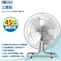 광전 공업 부채 거치 바닥 금형 45cm 알루미늄 날개 목 흔들림 3단계 풍량 간단 높이 CFF452DMA, 01 2) 날개 직경 약 50cm
