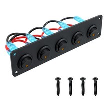 12V 24V 스위치 패널 라이트 토글 5 버튼 방수 LED 표시기 RV 보트 요트 캠핑카 캐러밴 트럭 용 자동 액세서리, [02] Orange