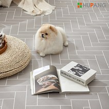 1+1 휴팡 15T PVC롤매트 셀프시공 강아지매트 미끄럼방지 슬개골보호 애견매트 140cm * 5m, 헤링본그레이