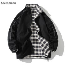 Sevenmoon체크 오버핏 남자 재킷 M-4XL