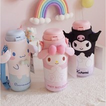 산리오 캐릭터 물병 파우치 시나모롤 쿠로미 폼폼푸린 헬로키티 텀블러 커버 가방 물맺힘 방지 파우치, 멜로디 컵 홀더