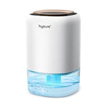 Hysure 7가지 다채로운 조명이 있는 욕실용 소형 제습기 조용한 휴대용 건조기 1400ml(48온스) 물탱크 2200입방 피트 가정 RV 침실 옷장 차고 옷장용 안전한 자동 꺼, 화이트.