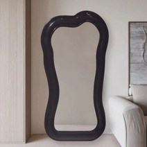 비정형 대형전신거울 전신 카페 인테리어 심플 미러 프레임, 우드포장발송, 70x160CM블랙