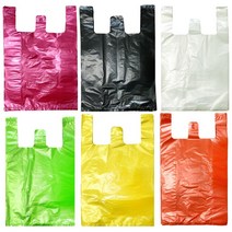 비닐봉지 검정 비닐봉투 마트 배달봉투 포장 두꺼운 재활용 2호 3호 4호 5호, 손잡이봉투 5호, 노랑 / 80매