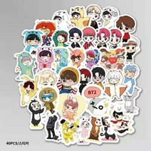 BTS 방탄소년단 방수 만화 포켓 책 스티커 이모티콘 스티커 만화 주머니 책 스티커 이모티콘 스티커 공식, B