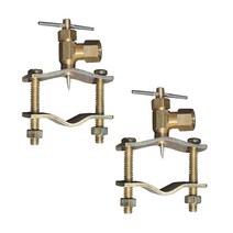 셀프 피어싱 0.6cm(1/4인치) 압축 콘센트 황동 안장 니들 밸브 (2팩), 2 Pack