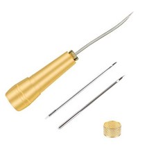Fenrry가죽 바느질 송곳 키트 구리 손잡이 바늘 피어서 수리 핸드 스티치 DIY 구두 가방 메이커 가죽 공예 도구, Type 2