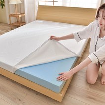 화이트 3cm 스펀지 젤 메모리 매트리스 니트 원단 소프트 스폰지 매트, D. 화이트 120x190x3cm_단품