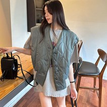 시크 민소매 박시 조끼 패딩 나시