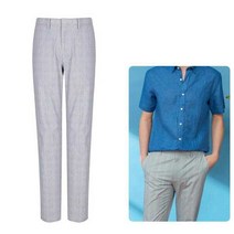 에디션 남성 그레이 베이직 체크 패턴 팬츠