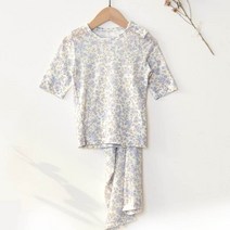 모이모이깜피 아동용 텐셀7부 내의 실내복 상하세트 바이올렛