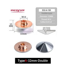 Raytools-레이저 노즐 싱글 더블 레이어 직경 32mm M14 구경 섬유 레이저 절단기용 0.8-4.5mm BT240 BM114 BM110 등109965, 50pcs, 3.0mm, D32 Double