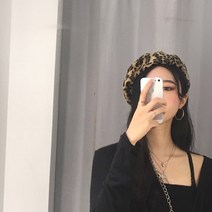 레오파드 호피 송치 베레모 3컬러 S159