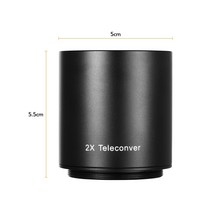 Andoer 2x 망원 변환기 렌즈 수동 초점 650-1300mm 500mm 420-800mm 카메라 T-마운트 용, 한개옵션0