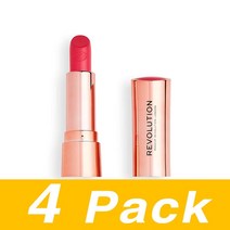 Makeup Revolution 레볼루션 새틴 키스 립스틱 큐티 Satin Kiss Lipstick Cutie V2 4개
