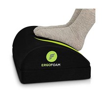 직장에서 책상 밑을 위한 에르고폼 발 받침대 - 척추 지압기가 있는 정형외과적 눈물방울 디자인 - 2in1 조정 가능한 프리미엄 책상 밑 발 받침대 - 허리 등 무릎 통증을 위, Velvet, Black