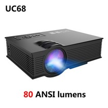 [해외]unic uc68 uc68h 휴대용 led 프로젝터 1800 루멘 비디오 프로젝터, OneSize, UC68H 201441170