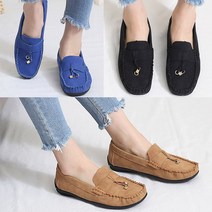 벨루치슈즈 여성 스웨이드 자물쇠 태슬 2cm 발편한 쿠션 로퍼 단화 컴포트화