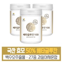 건강한 중년을 위한 베타글루칸100gx3병 베타글루칸 프락토올리고당 27종과일야채 건조효모 백수오추출분말, 본문참고, 본문참고