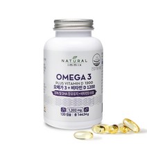 내추럴이믹스 오메가3 1100mg 비타민D 1000IU 혈행 뼈 건강 도움 120캡슐, 6개, 120정