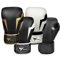 권투 장갑 TRAN 킥 복싱 격투기 가라테 태권도 맞는 권투 MMA 무에타이 복서 사이즈 샌드백 트레이닝 글로브 펀칭 장갑 스트레스 발산 운동 부족 남녀 겸용 휴대용 수납 봉투 첨부 (TRAN-A[흑×골드], TRAN-A 검정 × 골드