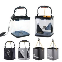 투명 낚시 두레박 물통 접이식 살림망 기포기형, 02.투명무게추형, 7리터