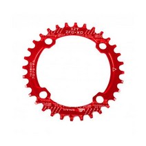 자전거크랭크 부품 티타늄 베어링 104BCD 자전거 크랭크 둥근 모양 좁은 넓은 MTB Chainring Chainwheel 원형 Crankset 단 하나 격판 덮개 32T34T3, Ellipse, 38, 빨간