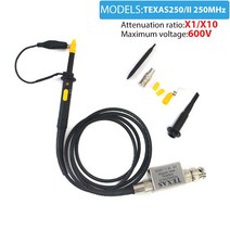 오실로스코프 프로브 고전압 측정기 펜 250MHz 2000V 고주파 범용 타입 100M 프로브 테스트 라인 BNC 프로, 04 TEXAS250 250MHZ 600V